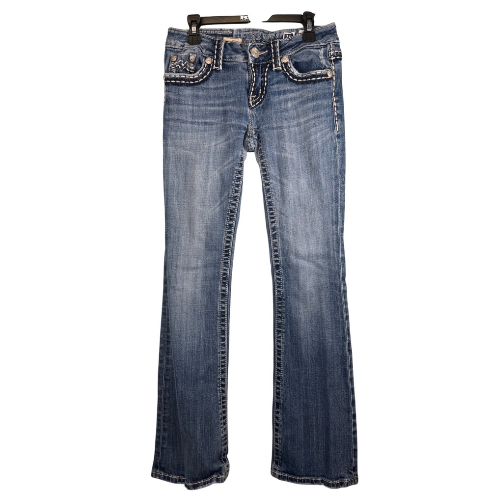 Miss Me Irene Boot Jeans 26 Medium Wash Embellished Low Rise JP01002-4R Sycamore